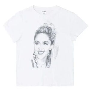 RE/DONE Classic Madonna Graphic Tee Small NWT White Black Made in USA